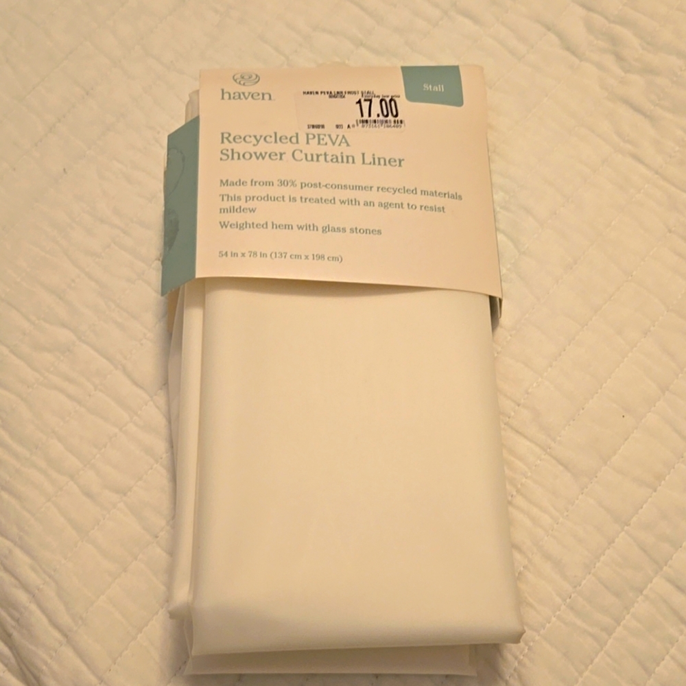 Haven shower curtain liner - stall size